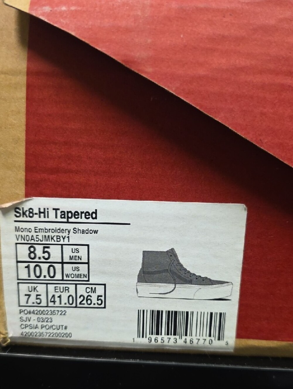 Vans Sk8-Hi Tapered Stackform Shadow Men’s 8.5 Women’s 10 New - Picture 2 of 7